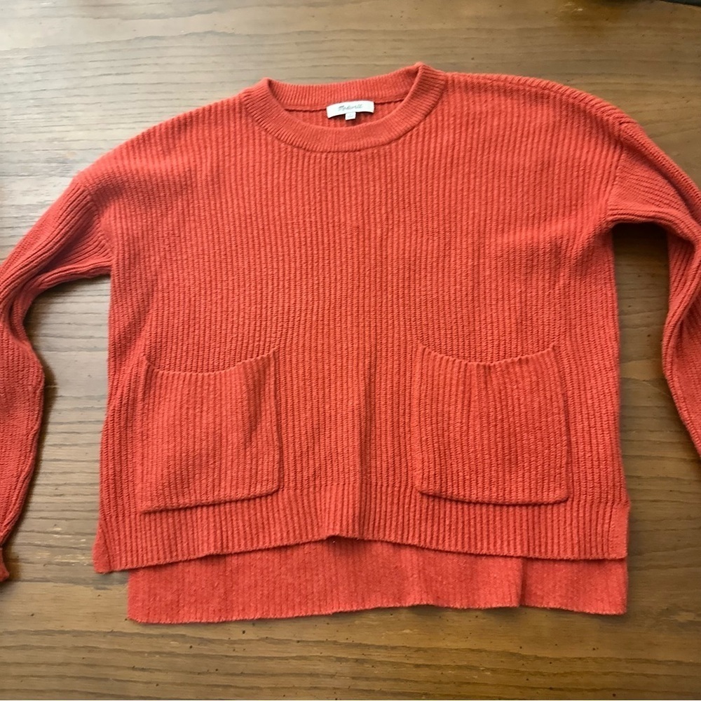 Madewell Rust Oranges Patch Pocket Pullover Sweat… - image 4